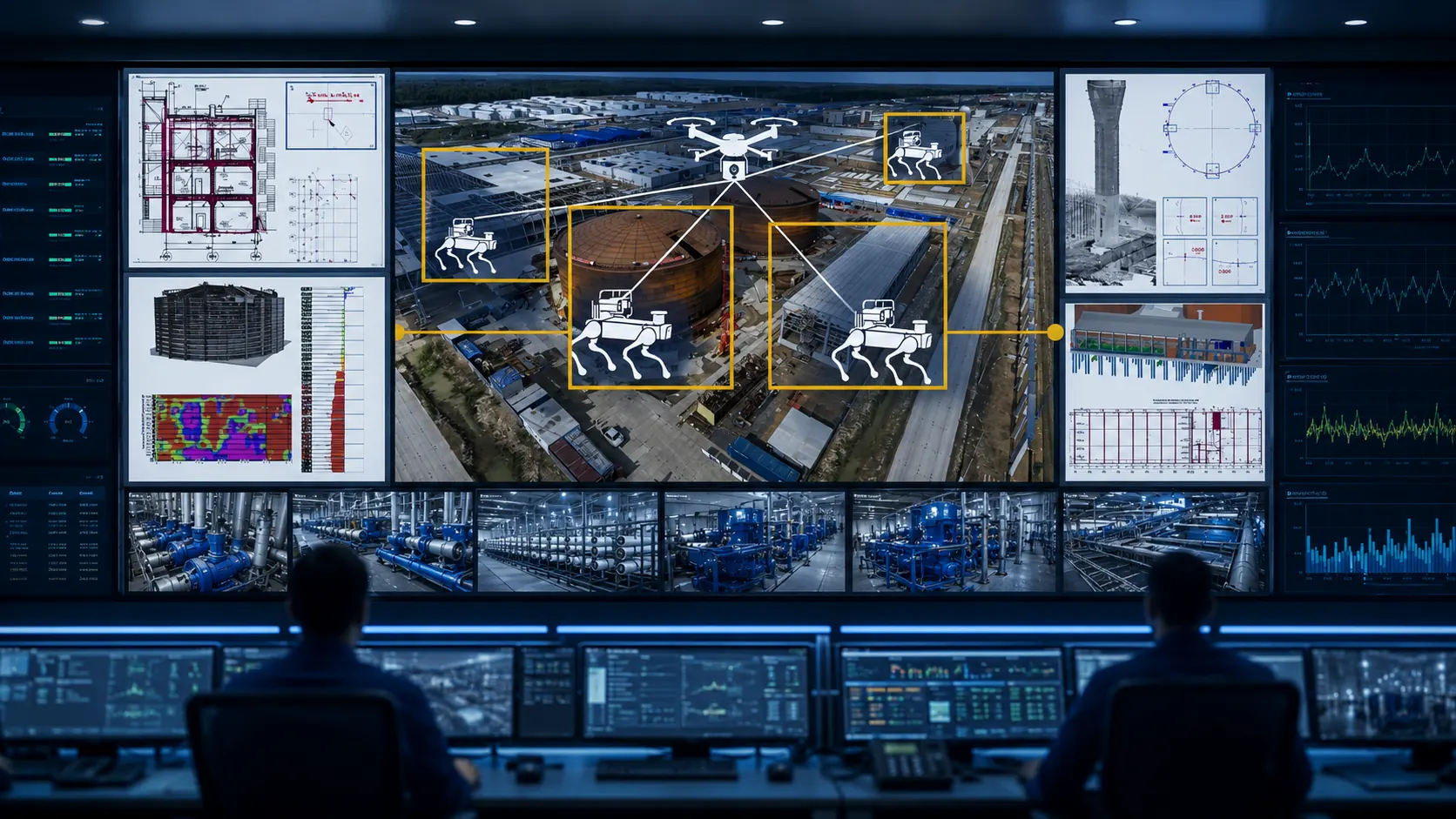 Command center alternate view with multi-camera monitoring